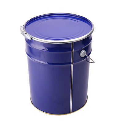 Runder Blechdruck Metallfarbe Eimer 6 Gallonen mit Hebel Schloss Ring Deckel und Metallgriffe