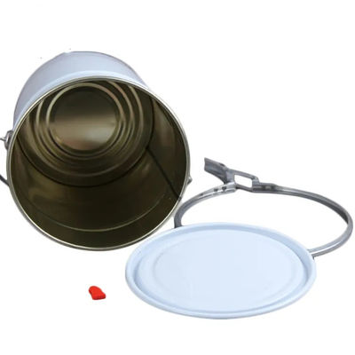5 Gallonen Farbe Eimer Weißes Metall mit Hebelsperre Ring Deckel