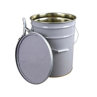 5 Gallonen Farbe Eimer Weißes Metall mit Hebelsperre Ring Deckel