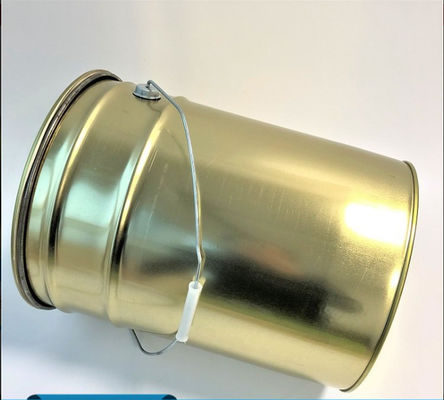 Gold Metall Farbe Eimer 5 Gallonen mit Hebel Lock Ring Deckel für Wasser-basierte Farben