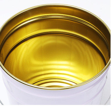 5 Gallonen weißer Blech-Metall-Farbbehälter mit Goldbeschichtung