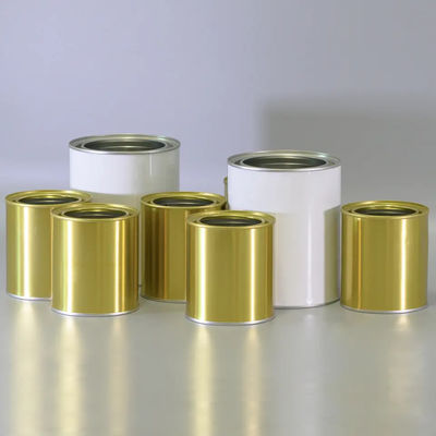1L 4L Mini-Leere Rundmetall-Bemalung Zinnkanister mit einfachem Deckel