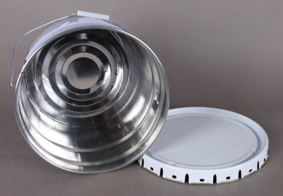 3 Gallonen kurzer weißer Offener Kopf Stahlbehälter mit Deckel und Griff