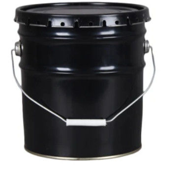 10L schwarzer Metallbehälter mit offenem Kopfdeckel