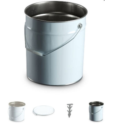15 L Stahlbehälter mit Metalldeckel für die Lagerung von Bauprodukten