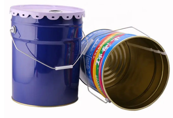 6 Gallonen rundes Blechdosen-Eimer mit offenem Kopf aus Stahl mit abnehmbarer Blumenkante