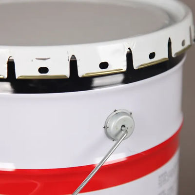 5L Pulverbeschichtung Metallfarbe Eimer Schwarzer Griff Weiß Farbe