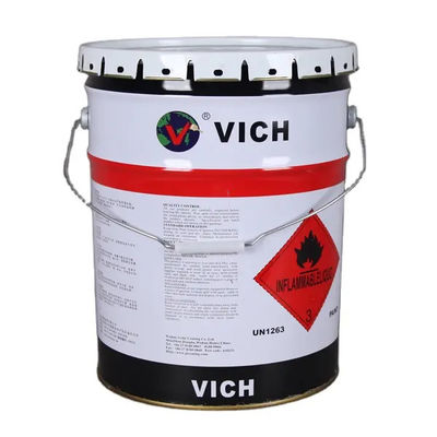 5L Pulverbeschichtung Metallfarbe Eimer Schwarzer Griff Weiß Farbe