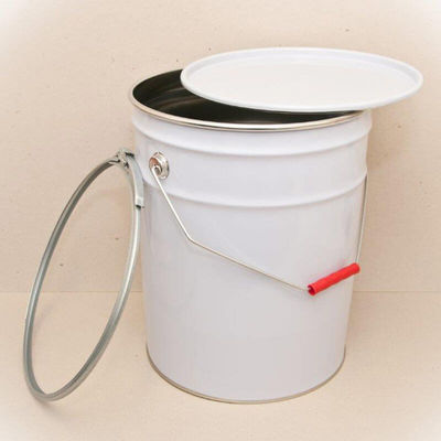 Runder Blechdruck Metallfarbe Eimer 6 Gallonen mit Hebel Schloss Ring Deckel und Metallgriffe