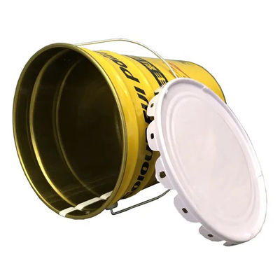 Gold Phenolic Verkleidung Offene Kopf Stahl Eimer 1 Gallon bis 7 Gallonen