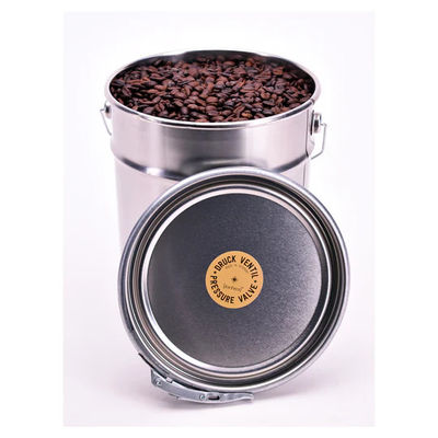 Hohe Haltbarkeit Lebensmittelsicherheit Metall Eimer mit Ventil in Deckel für die Lagerung von Kaffeebohnen